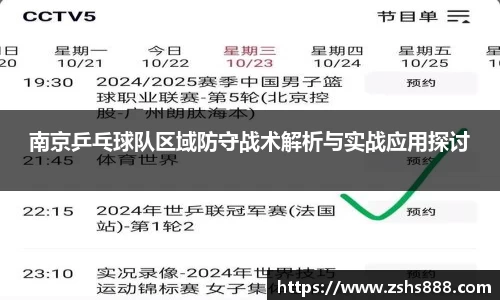 南京乒乓球队区域防守战术解析与实战应用探讨
